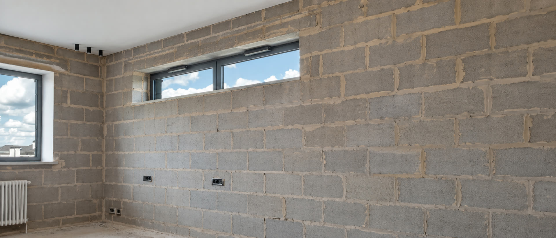 Before — bare blockwork